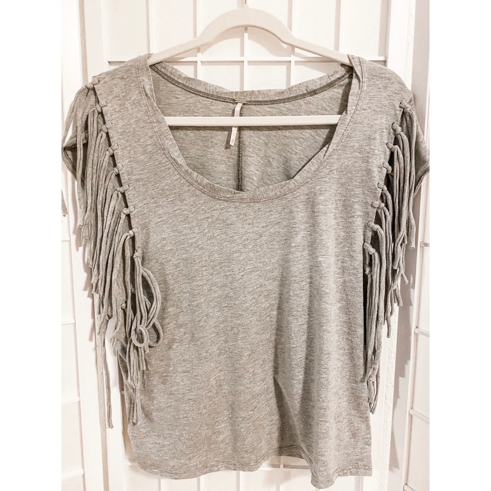Free People Fringe Tee Shirt